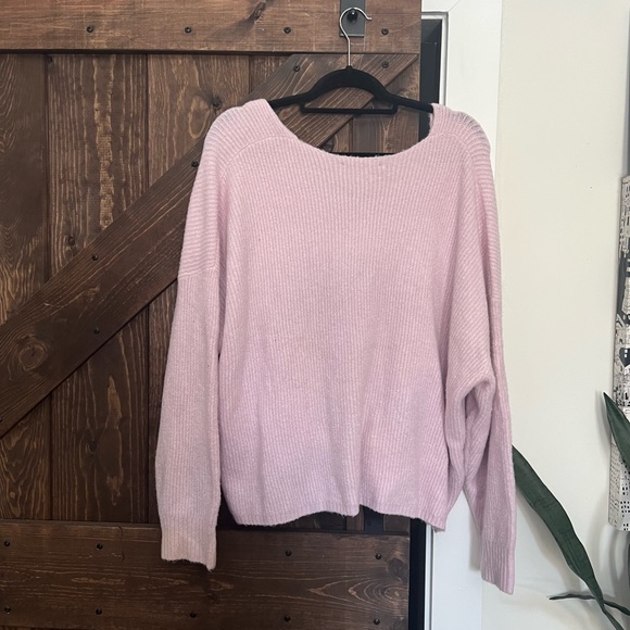 Baby Pink Knit French Connection Sweater - SZ Large - Picture 2 of 5
